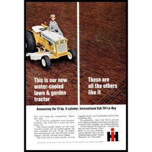 1969 International Harvester Lawn Garden Tractor Vintage Print Ad Blonde Decor